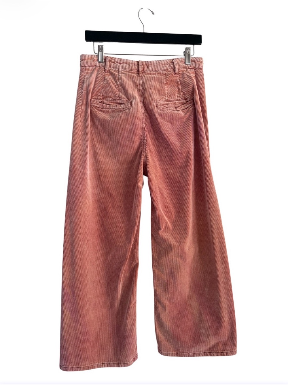 Pilcro Ultra High-Rise Cropped Wide-Leg Corduroy Pants Size 30 Dusty Rose - Picture 2 of 10